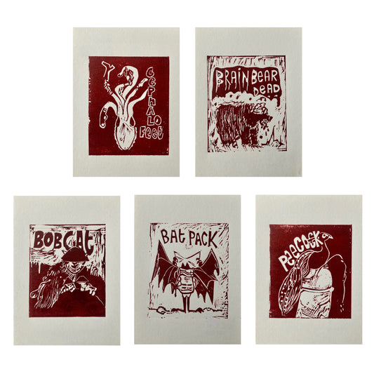 Knox Totem Animals - Linocut Prints 1